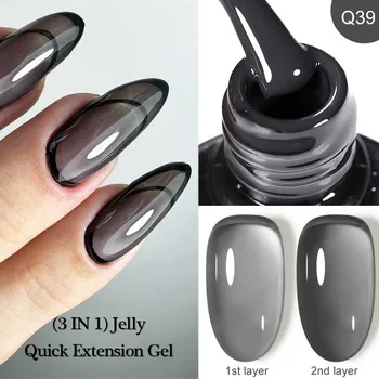 LILYCUTE 7ML Jelly Black Estensione rapida Gel Smalto per unghie Nude Esmalte Unas Semipermanente UV Soak Off Nail Art Costruzione Gel 1