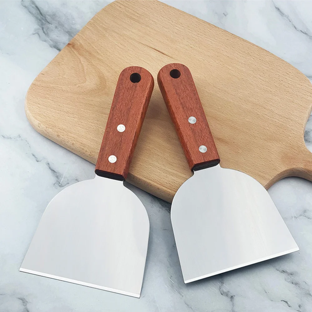 2PCS Stainless Steel Cutter Spatula Potato knife Steak Shovel Salad Scraper Chopper Pizza Cake BBQ Teppanyaki Baking Tool
