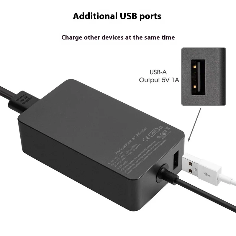 65W Caricatore Alimentatore per Microsoft Surface Pro 11/X/10/9/8/7/ 7 +/6/5/4/3, Surface Laptop 7/6/5/4/3/2/1, Surface Go 4/3/2/1, Surface Book 3/2/1 PC Portatile Caricabatterie 65W Caricatore Alimentatore per Microsoft Surface Pro 11/X/10/9/8/7/ 7 +/6/5/4/3, Surface Laptop 7/6/5/4/3/2/1, Surface Go 4/3/2/1, Surface Book 3/2/1 PC Portatile Caricabatterie