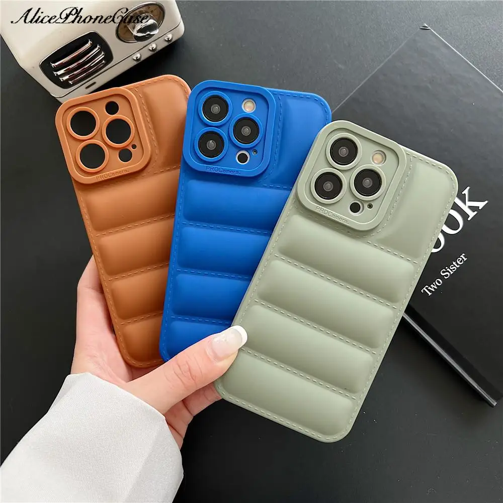 Piumino TPU Cassa Del Telefono per iPhone 11 12 13 14 15 16 Pro Max per iphone12 16pro 7 8 Plus X XS buffer buff casse Copertura Capa - Image 5