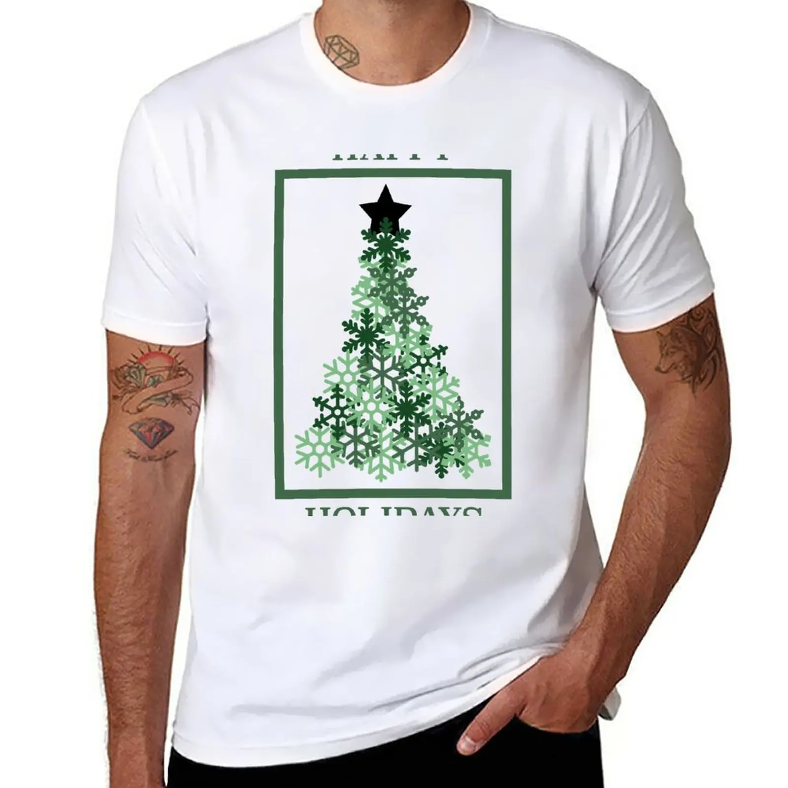 New Happy Holidays T-Shirt Oversized t-shirt man clothes shirts graphic tees sublime t shirt clothes for men