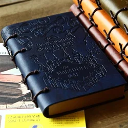 Nouveau cahier créatif de haute qualité avec rétro en cuir pu pour l'école, carnet de voyage quotidien en papier kraft, carnet à cordon 