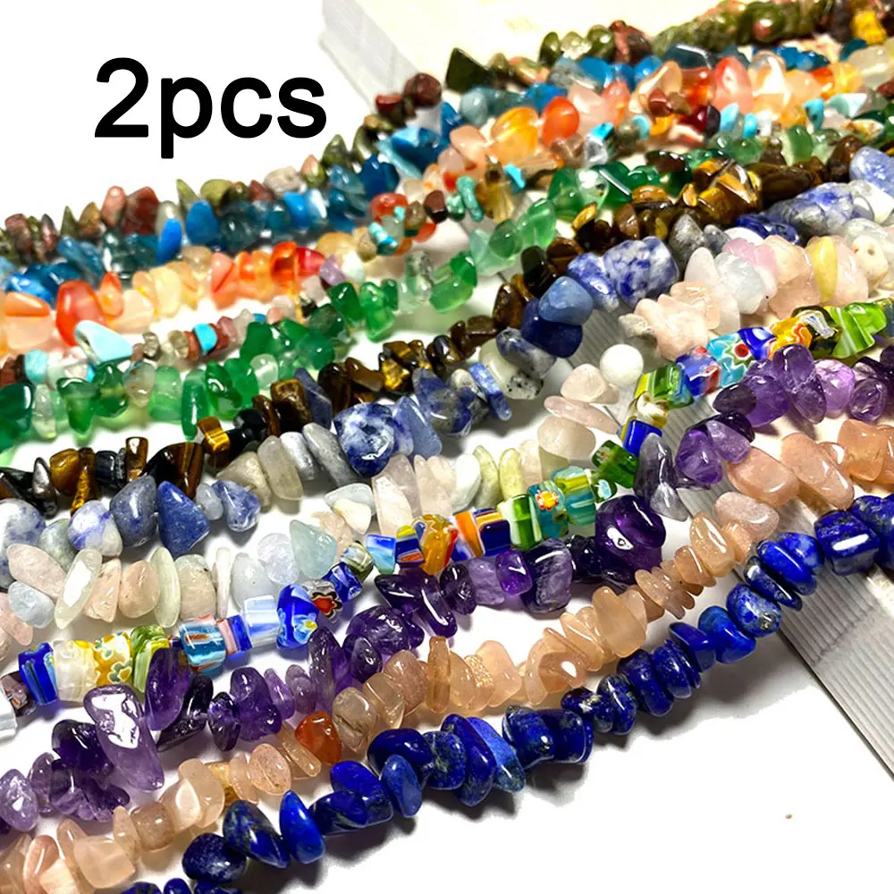 

Wholesale 2pcs Natural Irregular Stone Beads Agates Crystal Apatite Amethysts for Jewelry Making DIY Bracelet Necklace 5-8MM