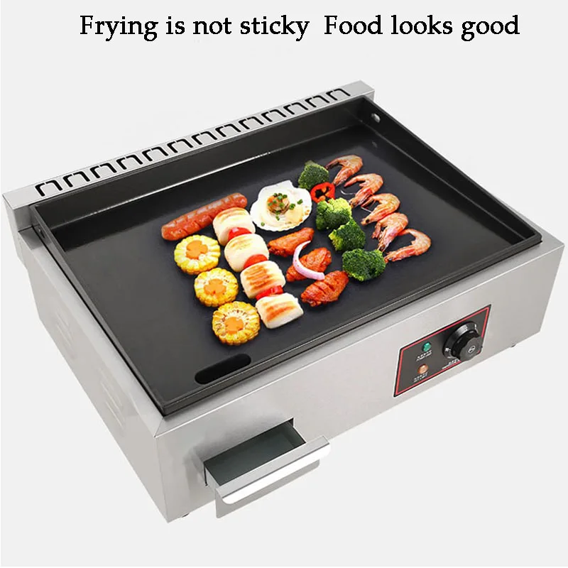 Electric Griddle  Stainless Steel Countertop Hot Plate Commercial  Kitchen Cooking Accessory Enamel Nonstick Pan BBQ Grill 2