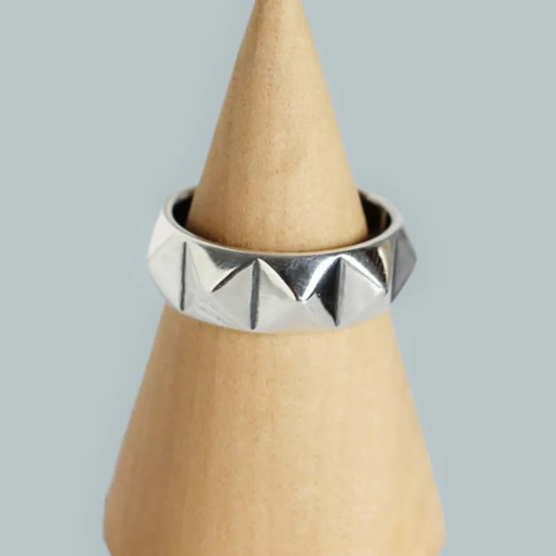 Silver Color Geometric Rhombus Rings for Women Men Geometric Retro Engagement Open Finger Ring Party Jewelry Anillos Mujer