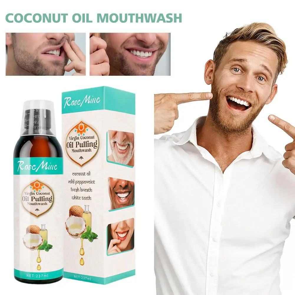 

Coconut Oil Mouthwash 237ml To Help With Fresh Breath Teeth Healthier & Whitening And Gums Teeth I1H9