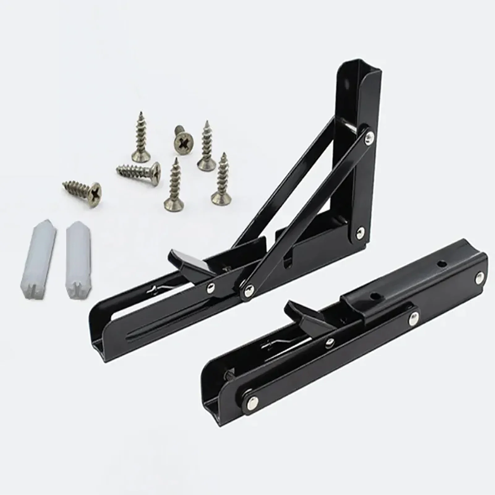 Folding Shelf Brackets Heavy Duty Stainless Steel Wall Mounted Collapsible Furniture Space Saving for Garage Workstation 2pc folding shelf bracket shelf bracket