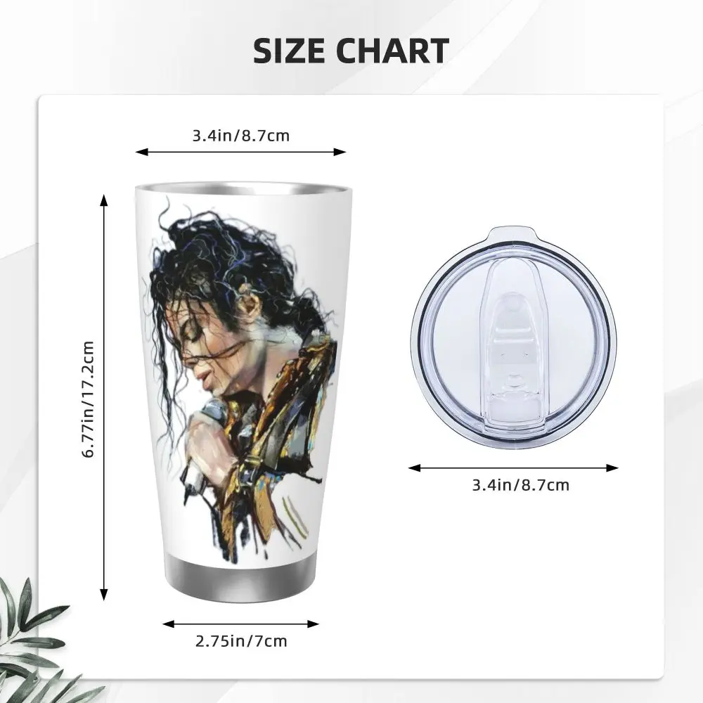 Michael Jackson Musicians Singers Dancers Stainless Steel Tumbler Vacuum Insulated Mug Thermal Cold Cup Straw With Lid 20oz