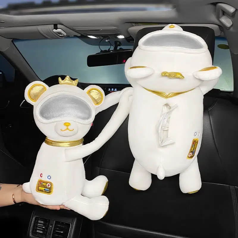 Creative Pippi Monkey Tissue Box Car Seat Back Drawer Decoration Hanging Creative Cartoon Peluche Paper Drawer