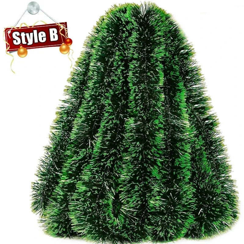 thumbnail image 1 of Christmas Tinsel Ribbons Green Cane Ribbon Garland Xmas Tree Hanging Pendent Wreath Ornament Home Party Decor Supplies Wholesale, 1 of 5