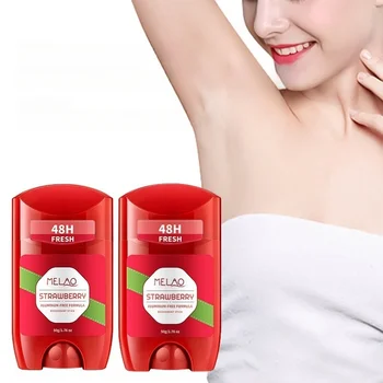 Deodorante stick al gusto di fragola da 50 g, idratante e deodorante, con una fragranza fresca, senza alluminio, profumo a lunga durata per 72 ore, adatto per l'uso quotidiano su ascelle, mani, piedi e corpo, con una fresca fragranza di fragola, formula senza risciacquo, design portatile, deodorante da viaggio unisex.