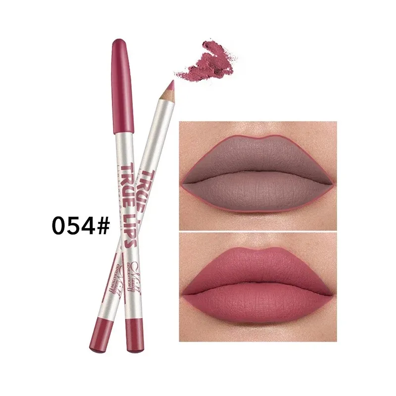 12Pcs/set Cosmetic Professional Wood Lipliner Waterproof Lady Charming Lip Liner Soft Pencil Contour Makeup Lipstick Tool