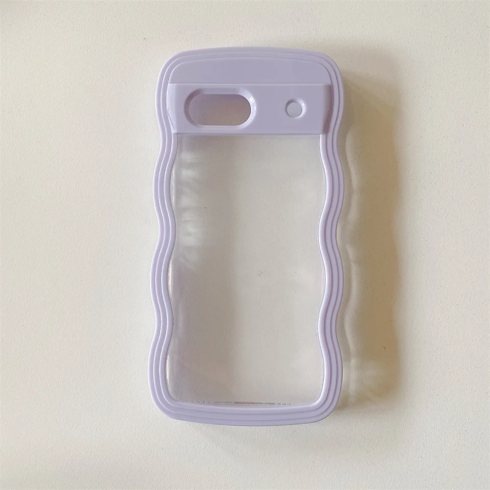 Creative Curly Wavy Transparent Shockproof Candy Case - Clear Hard Acrylic Cover