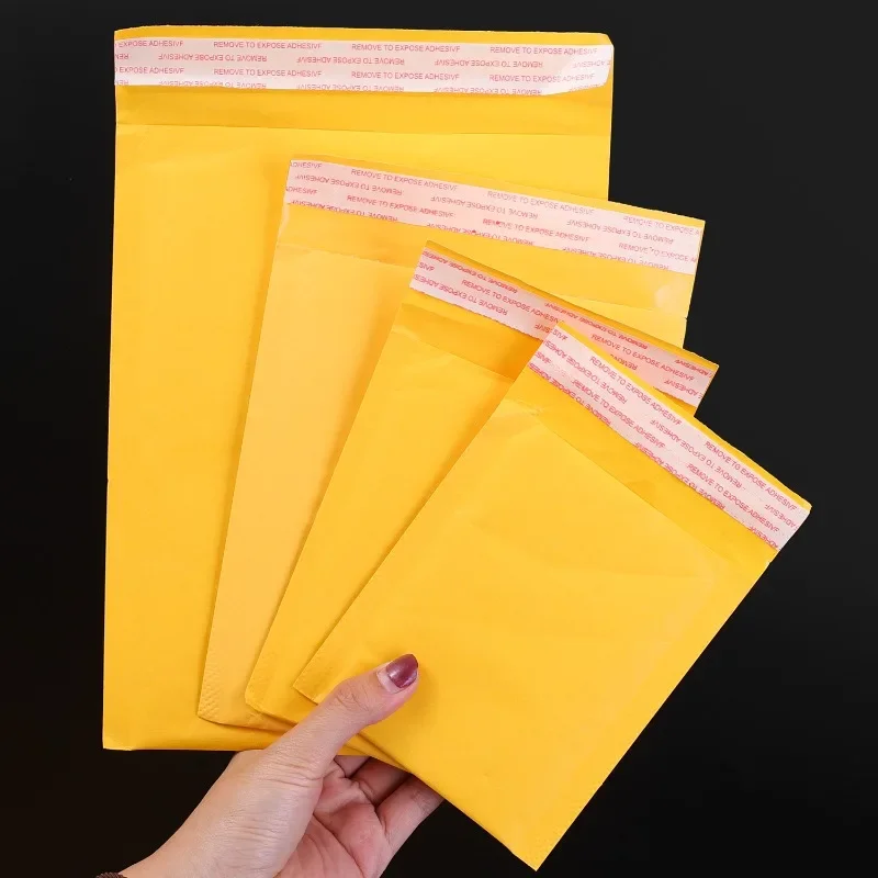 50/10 Stück Kraft-Luftpolsterumschläge, selbstklebende Versandtaschen, wasserdichte Versandumschläge für Geschäfts- und Geschenkverpackungen – Detail 2