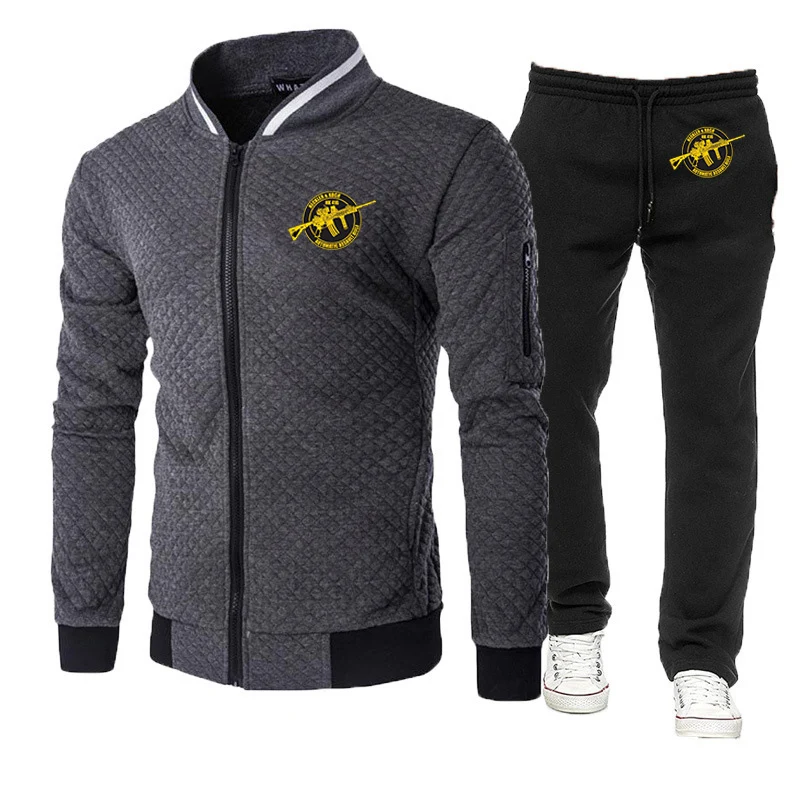 Mens Graphic Hoodies and Long Pants Suits for Spring and Autumn