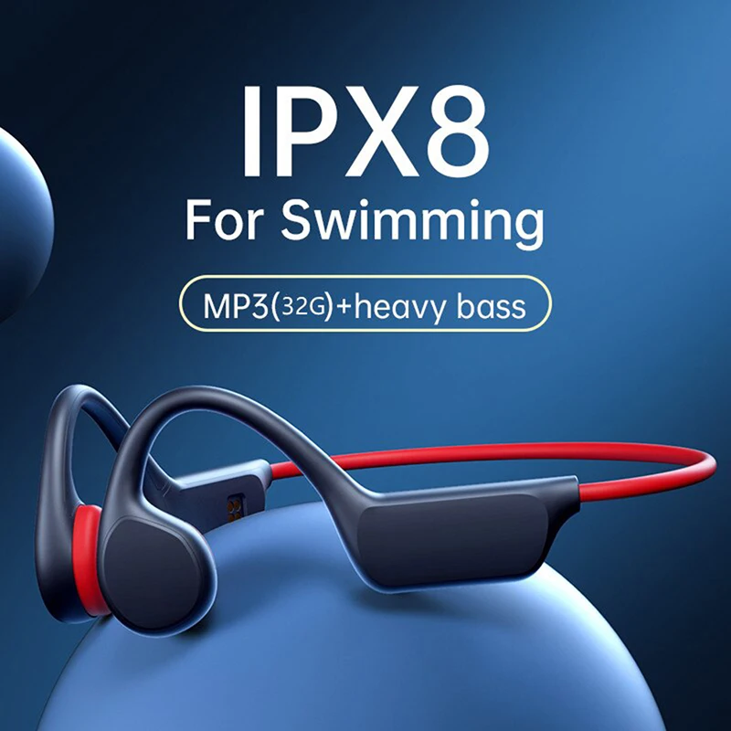 Beengeleiding Koptelefoon Draadloze Bluetooth IPX8 MP3 Speler Hifi Oorhaak Hoofdtelefoon Met Microfoon Headset Voor Zwemmen Waterdicht
