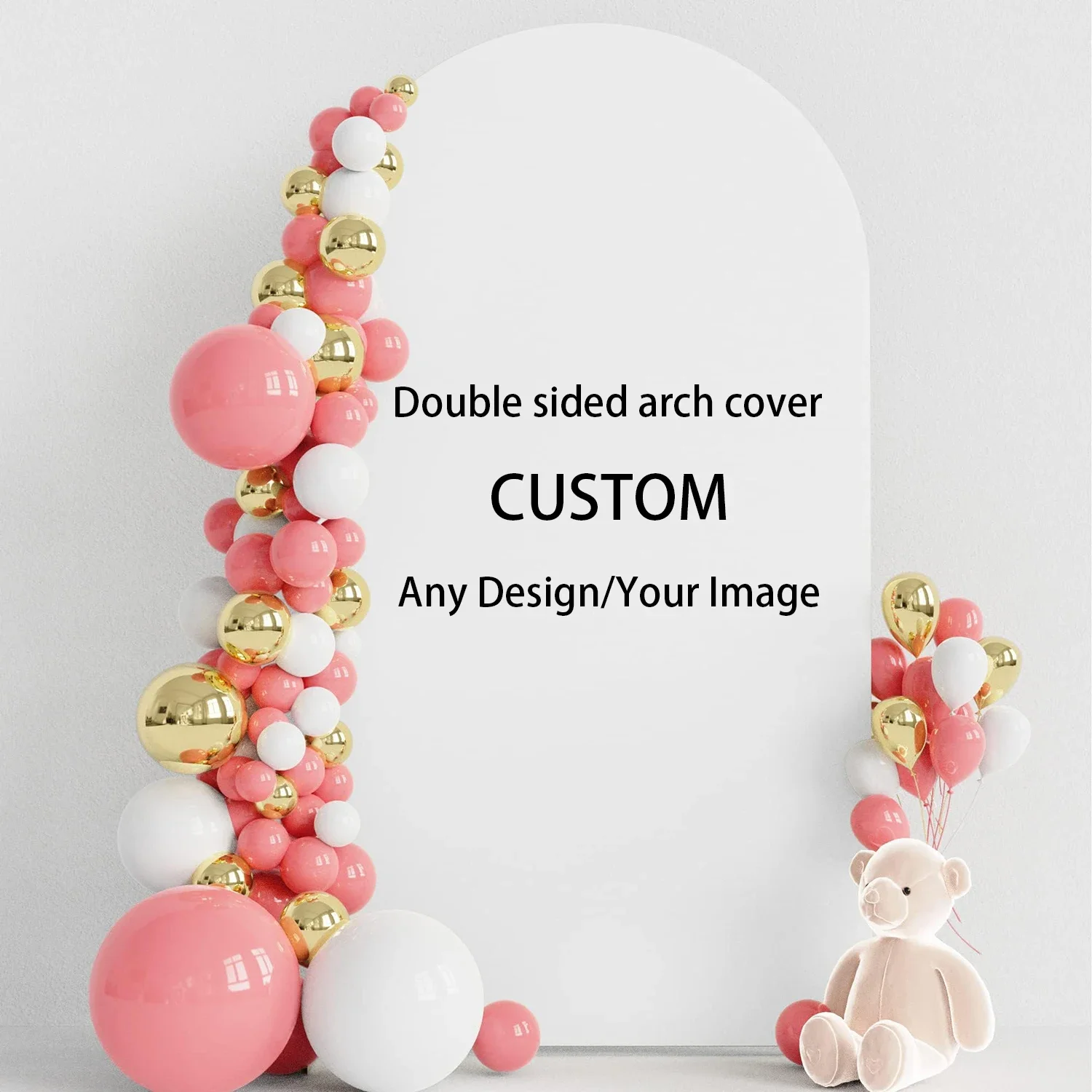 Mehofond Custom Arch Backdrop 2-sided Equipado Round Top Covers Backdrop Decor Foto Aniversário Casamento Baby Shower Cerimônia