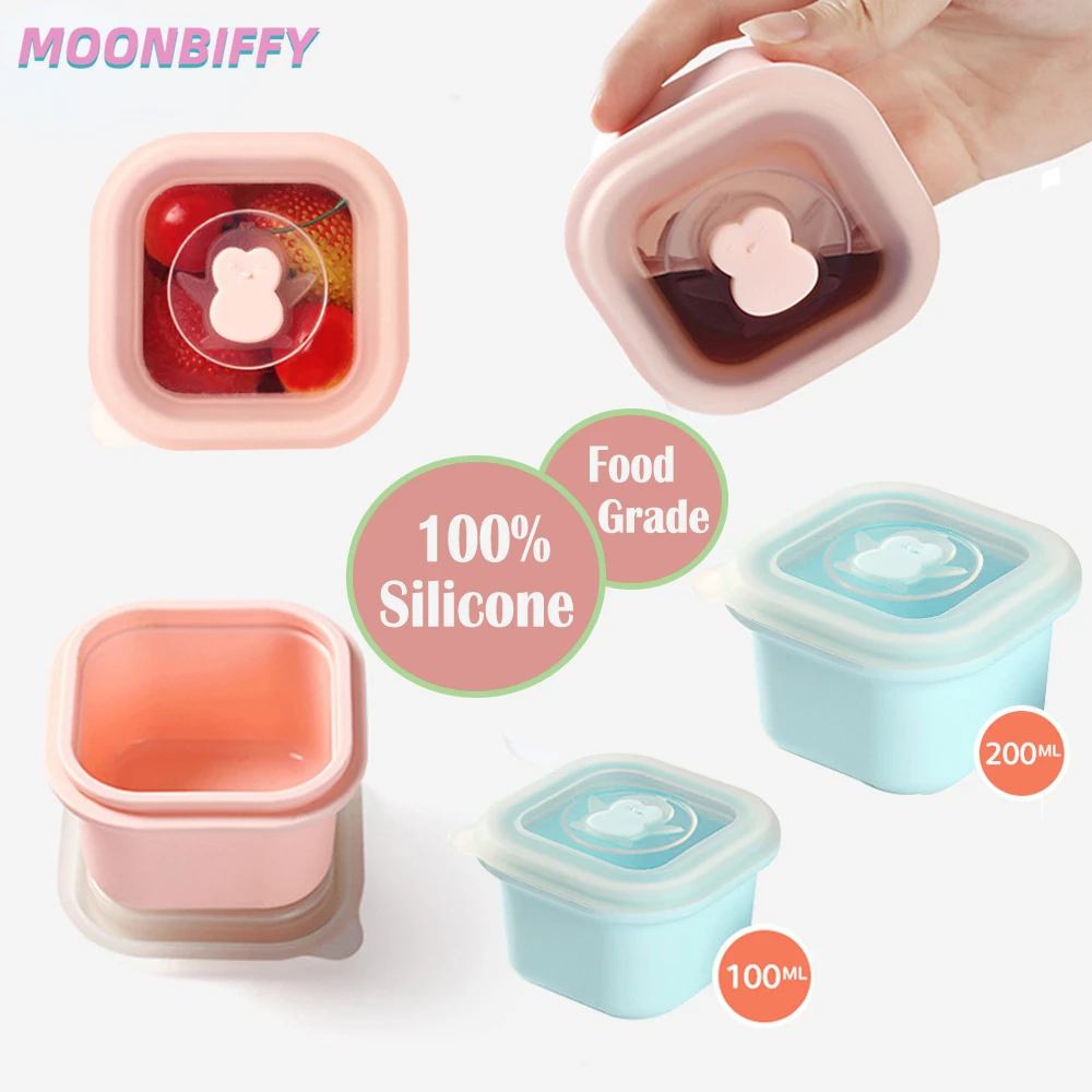 

Food Container Baby Silicone Fruit Snack Box Breast Milk Storage Box Freezer Crisper Outdoors Child Fresh Food Milk Powder Box