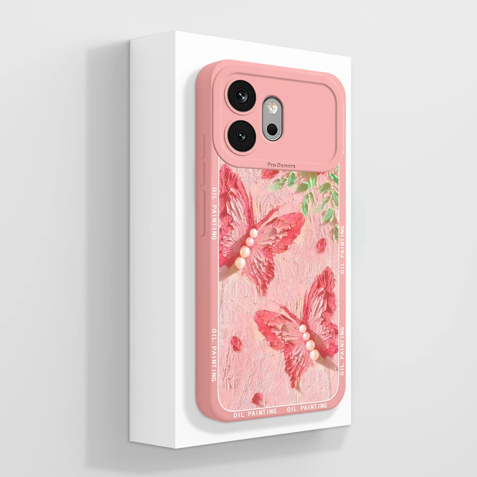Purple Butterfly Sketch Soft Silicone Shockproof Anti-Slip Back Cover