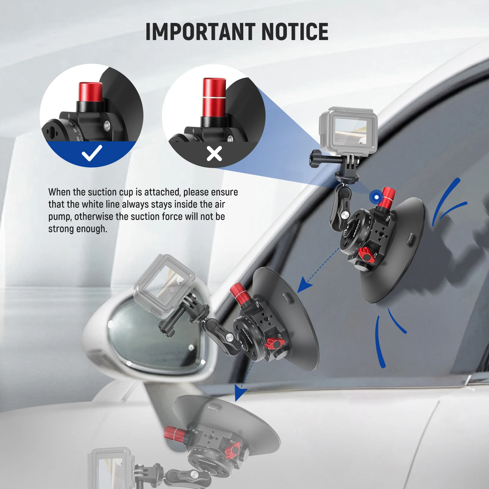 Gopro Outside Car Mount Suction Cup Camera Mount For Cars, Boats