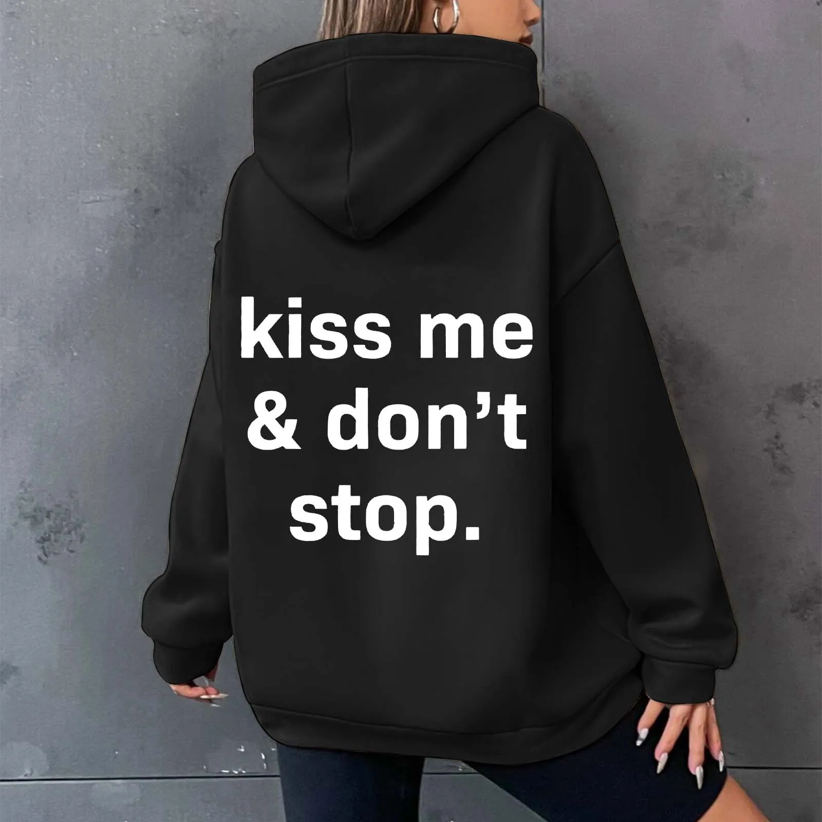 

Women's Fleece Heavy Hooded Letter Print Long Sleeved Hoodie Hoodie Women Soft