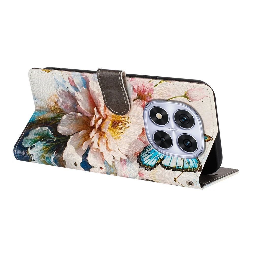 Butterfly Printed Cartoon Leather Wallet Flip Case - Stylish Phone Book Cover