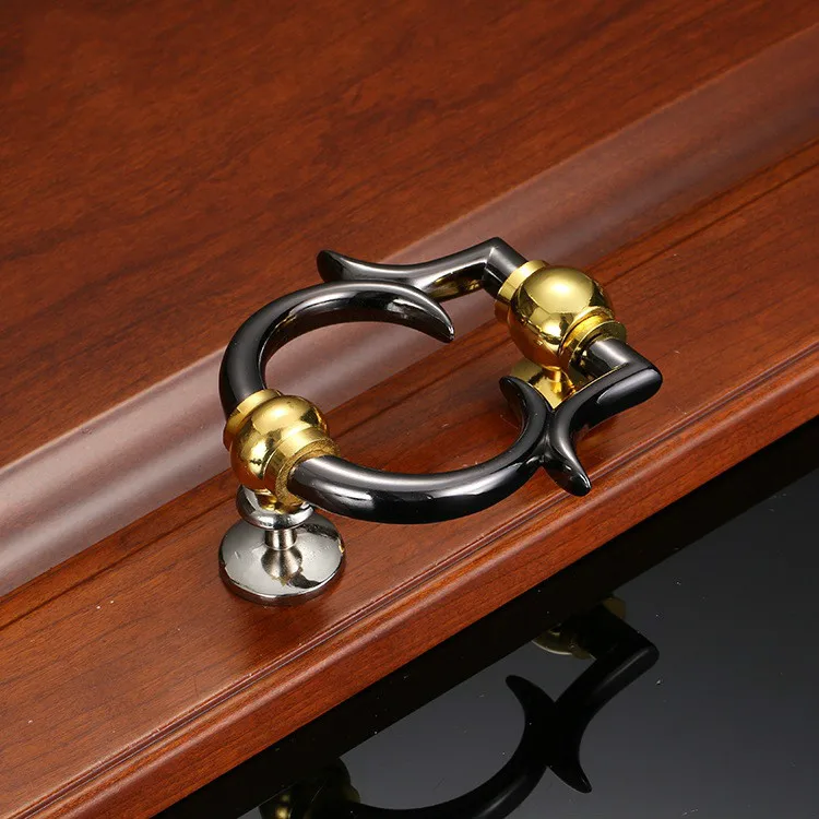 European Simple Knocker Zinc Alloy Knock Ring Door Furniture Handle Hardware Gun Black-Gold/Silver/Black door knocker