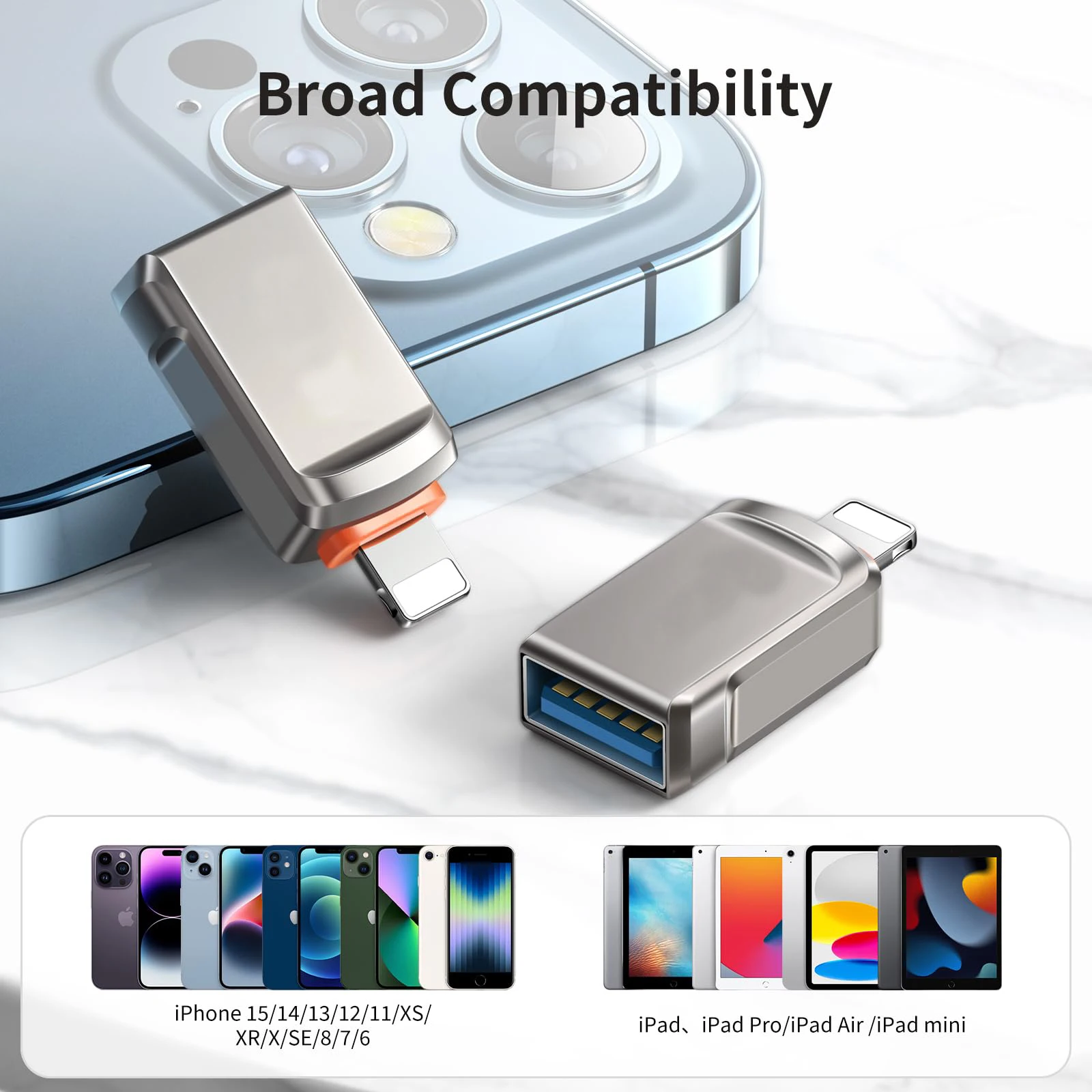 OTG Adapter USB 3.0 to iPhone Lightning To Usb OTG Adapter Data Converter For iPhone 14 13 12 11 Pro XS max XR X iPad