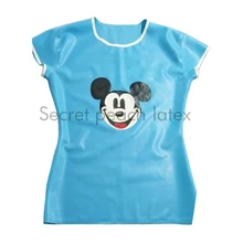  Latex T-shirt Cute Cartoon Mouse T-shirt Unisex Top Rubber T-shirt Half Sleeve CUSTOMIZED 