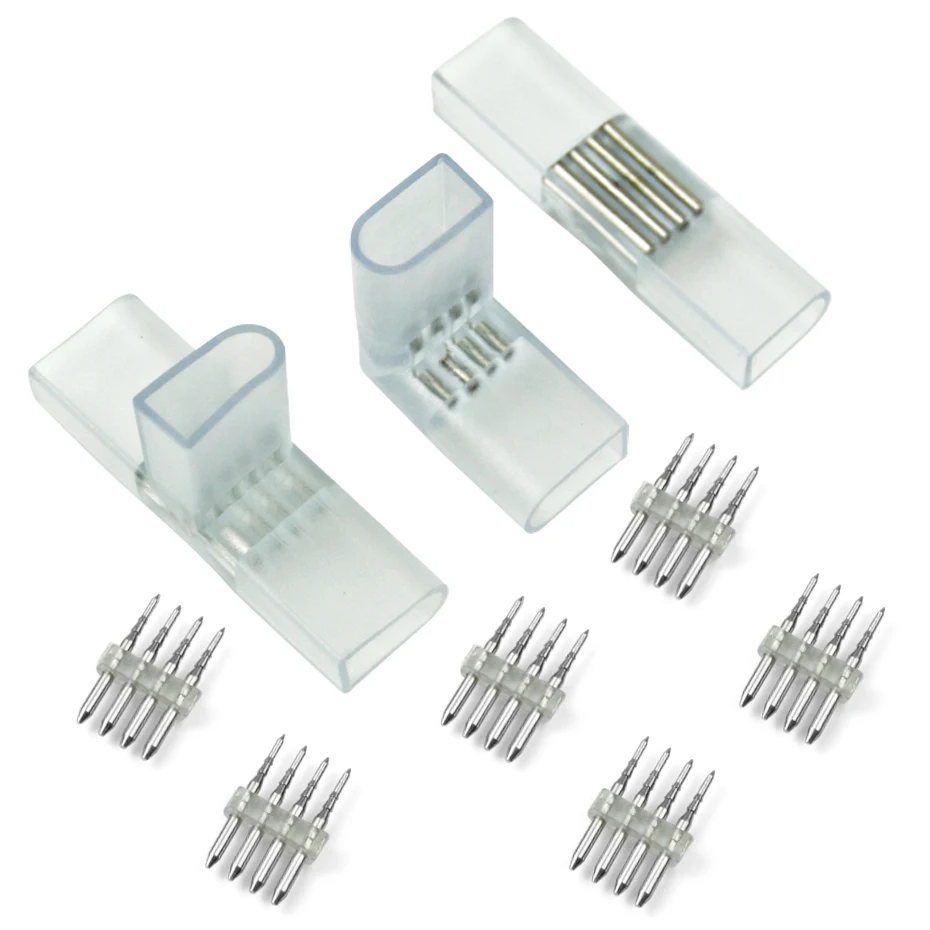 

2 Pin 4Pin ConnectorL T I shape Corner RGB Neon Strip Middle Plug with Copper Needle for 5050 2835LED Strip 110V 220V