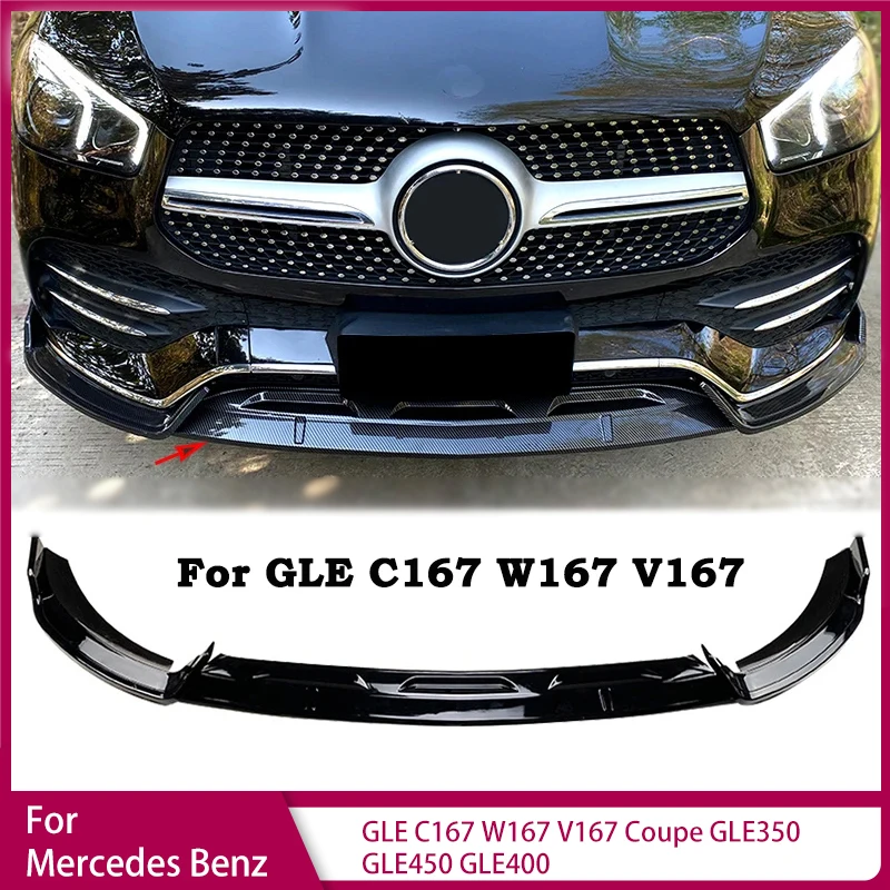 

Front Bumper Lip For Mercedes Benz GLE C167 W167 V167 Coupe GLE350 GLE450 GLE400 Trim Spoiler Splitters Diffuser Black Body Kit