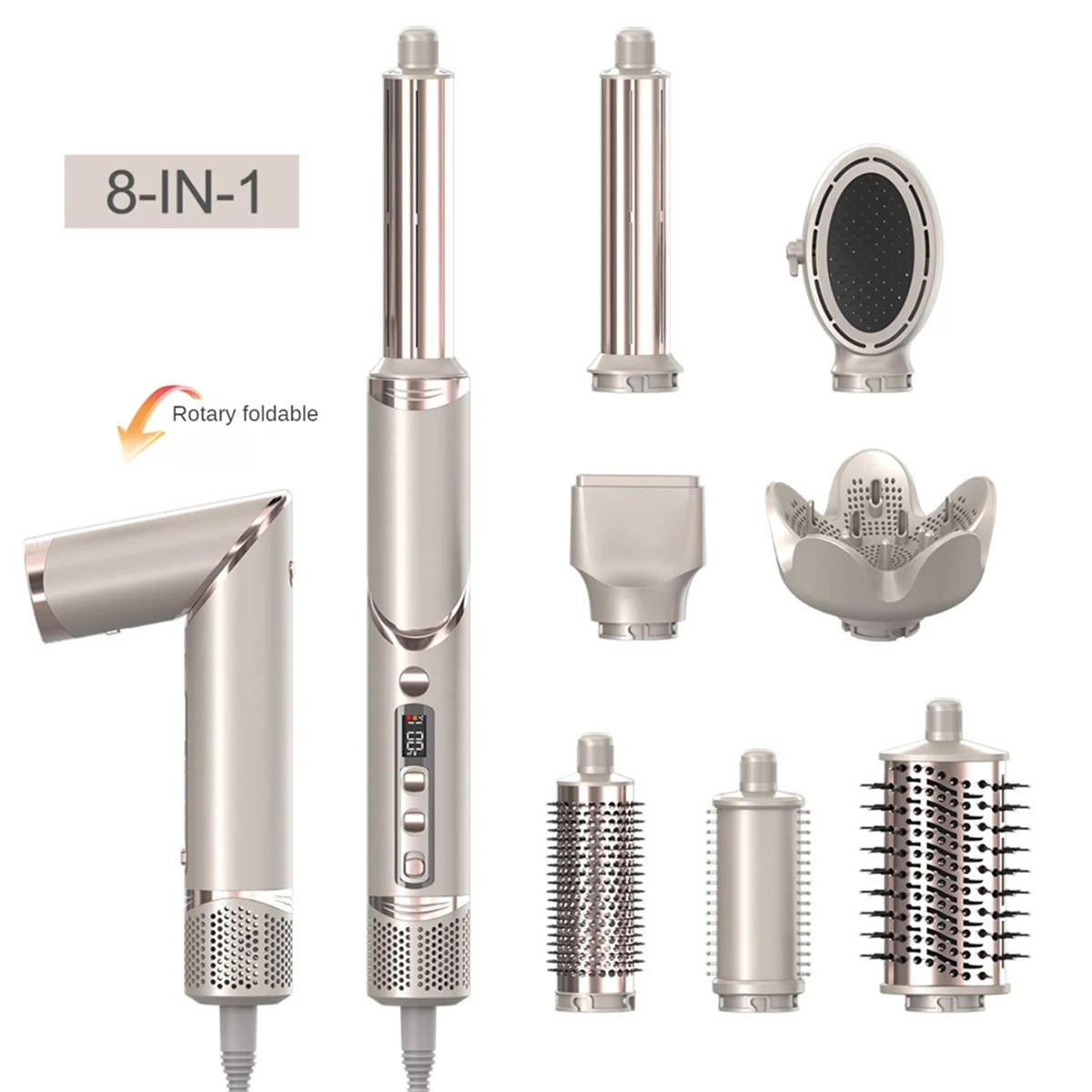 Folding Hair Dryer Negative Ion Home Hot Air Comb Set Wind Salon Hair Styler Tool Professional Hair Dryer EU Plug,A 3
