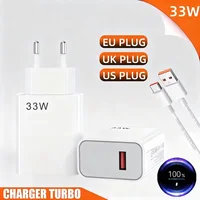 Быстрое зарядное устройство QC 3.0, кабель USB Type C, 33 Вт, 6 А, быстрая зарядка, турбозарядка, адаптер для зарядного устройства для мобильного телефона для Samsung Xiaomi 2026, новинка — изображение 2