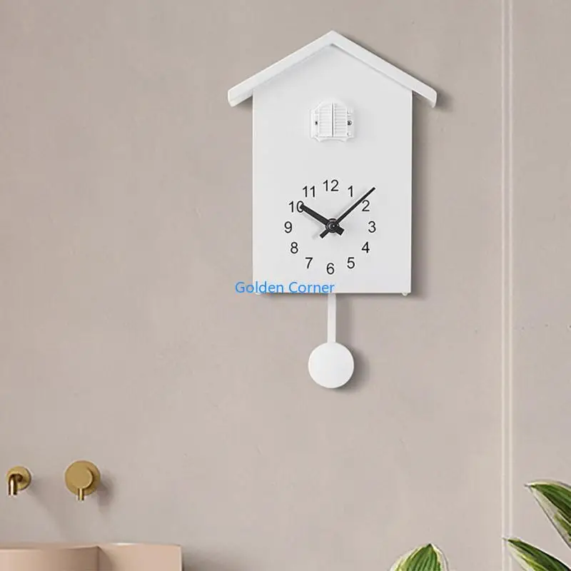 E15D Cuckoo Wall Clock Birds Sounds Pendulum Clock Desktop Cabinet Clocks Watch Gift