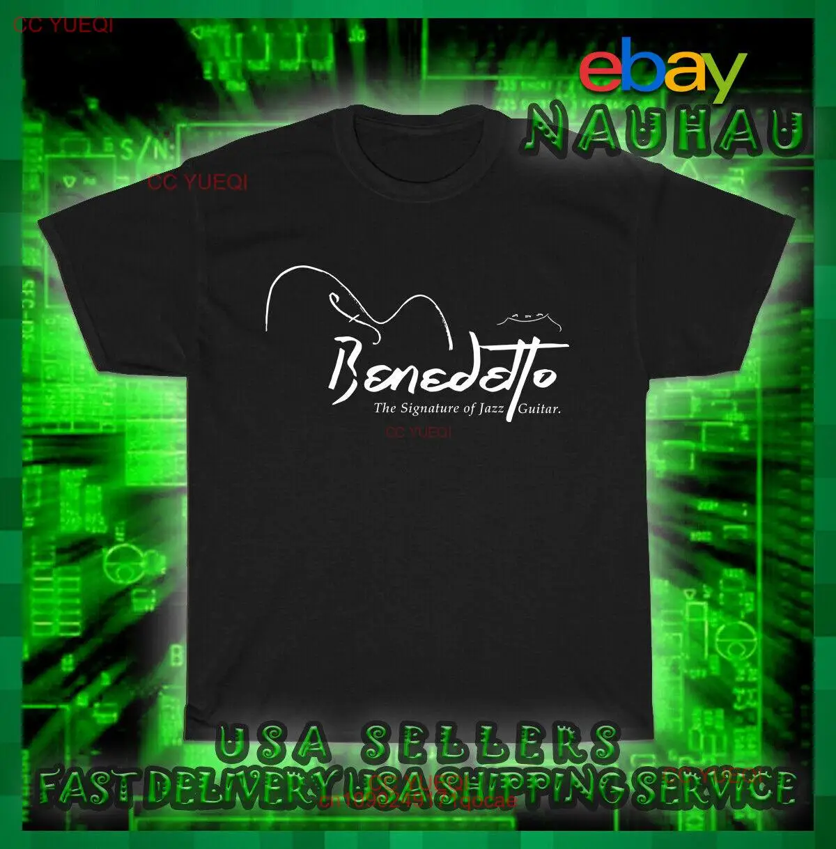 Новая американская рубашка от Benedetto гитары музыка американский логотип мужская футболка