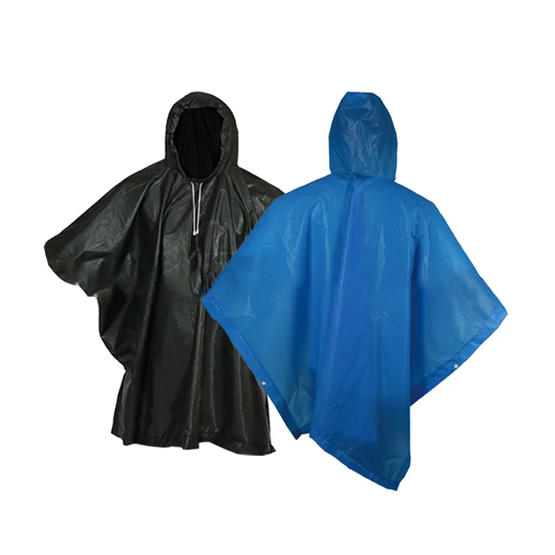 Raincoat Poncho 1Pcs Outdoor Raincoat Hooded Sleeve Waterproof Rain Poncho Motorcycle Rain Cover Camping Hiking Travel Rainwear
