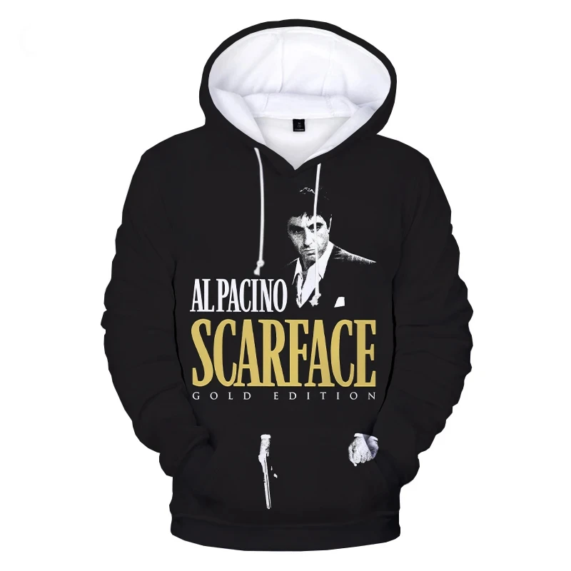 Film Scarface 3D Hoodie Sweatshirts Tony Montana Harajuku Streetwear Hoodies Männer/Frauen Mode Kinder Pullover Kleidung Männer mantel – Detail 7
