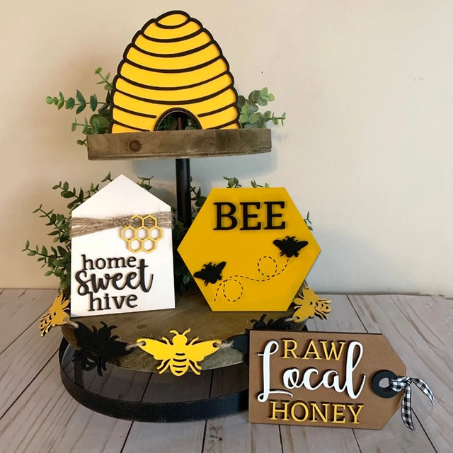 Mini Bee Festival Decoration Tiered Tray Fashion Home Decor Flat Wooden  Tiered Tray Accessories Holiday Diy Decorations - AliExpress