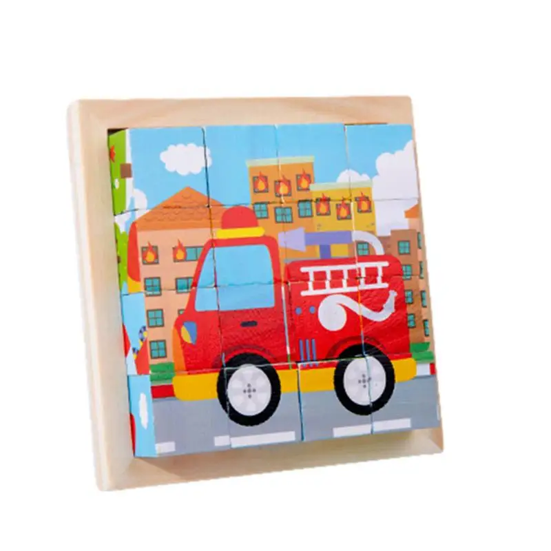

3D Jigsaw Puzzle Learning Jigsaw Puzzle Toy Preschoolers Cube Puzzle 6 Puzzles In 1 16 Pcs Educational Puzzles With Storage Tray