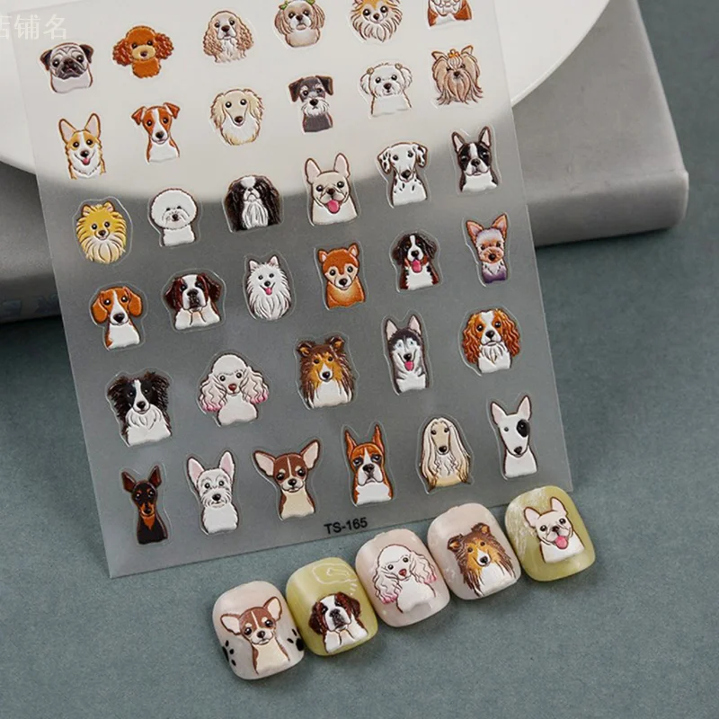 

Puppy Dots Series 5D Nail Stickers Back Glue Nail Slider Designs Sliders Women Nails Art Decor