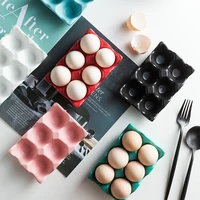 6 Grids Egg Holder Ceramic Anti-Slip Egg Box Refrigerator Shockproof Egg Tray Holder Storage Box Home Storage Organization 1