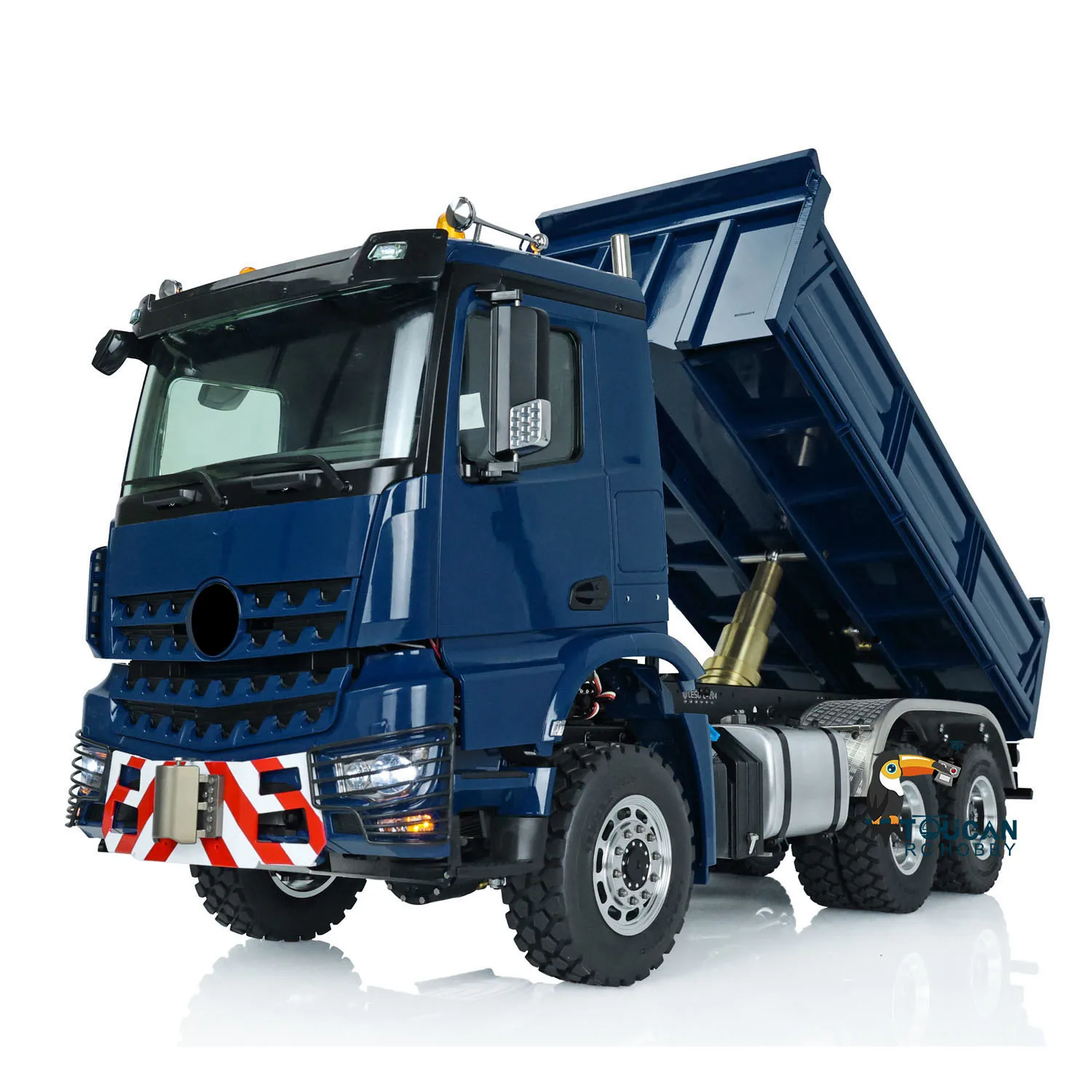 RTR LESU 1/14 RC Hydraulic Dump Truck 6X6 Remote Control Vehicle Dumper Smoking Unit Brushless Motor Hook Model Light Sound Set 4