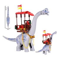 MOC Jurassic Dino World Grey brachiosaurus Building Kits Bolcks Bricks Dinosaurs Park figures Toys kids gifts 1