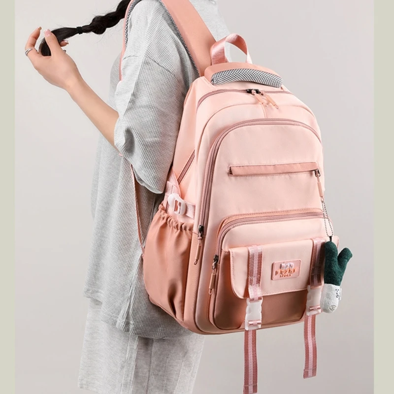 Stylish and Spacious Nylon Backpack Laptop Backpacks School Bag Nylon College Book Bags for High School Students 4
