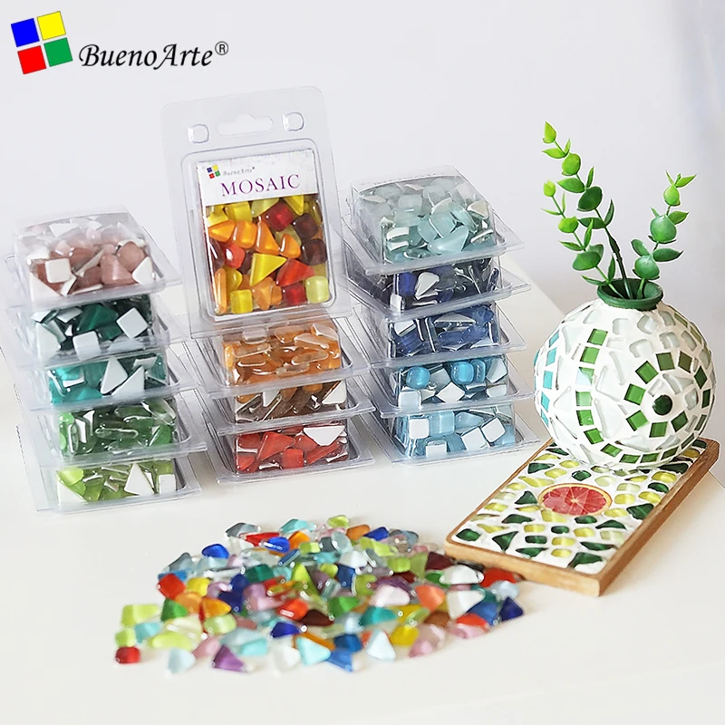 200g Crystal Glass Irregular Stone Colorful Mosaic Tile DIY Craft Material Garden Decor