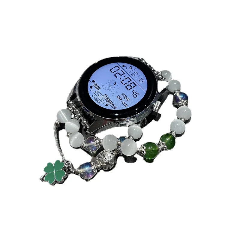 18mm 20mm 22mm Watch Strap for Huawei GT4 41mm 46mm GT2 GT3 Clover Beads Bracelet for Huawei Watch Fit 2 Replacement Accessories