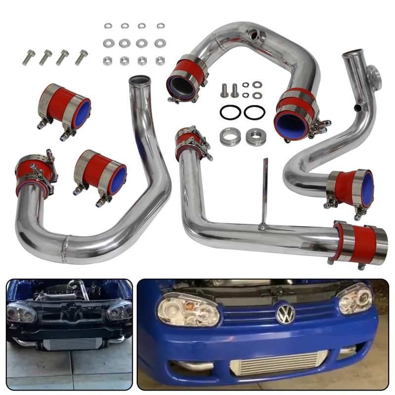 

Модернизированный переходник с передним креплением для интеркулера с датчиком и фланцем BOV для VW Jetta GL Golf GTI MKIV 1,8 л Turbo 98-05
