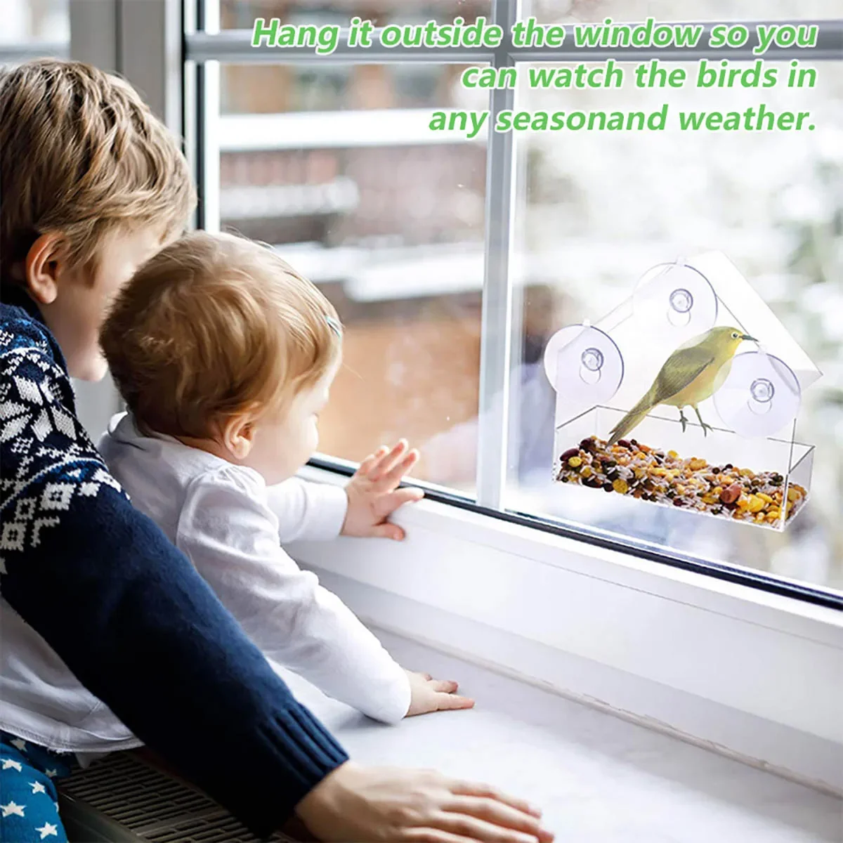 Window Wild Bird Feeder House Transparent Wild Table Removable Suction Cups Sliding Feed Tray for Garden Patio Yard Hummingbird bird feeder