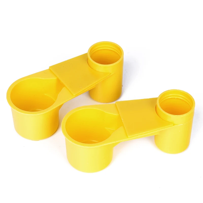 2Pcs Bird Quail Drinker Cups Water Bottle Cup Cat Chicken Pigeon Parrot Hamster Double Nozzle Water Guide For Bird