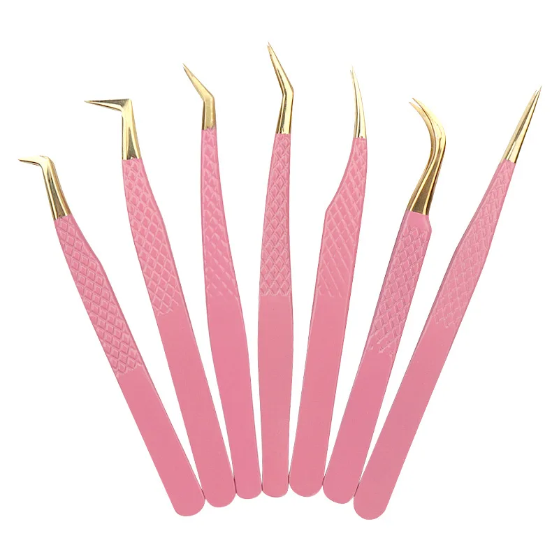 Professional Stainless Steel Eyelash Tweezers for Makeup